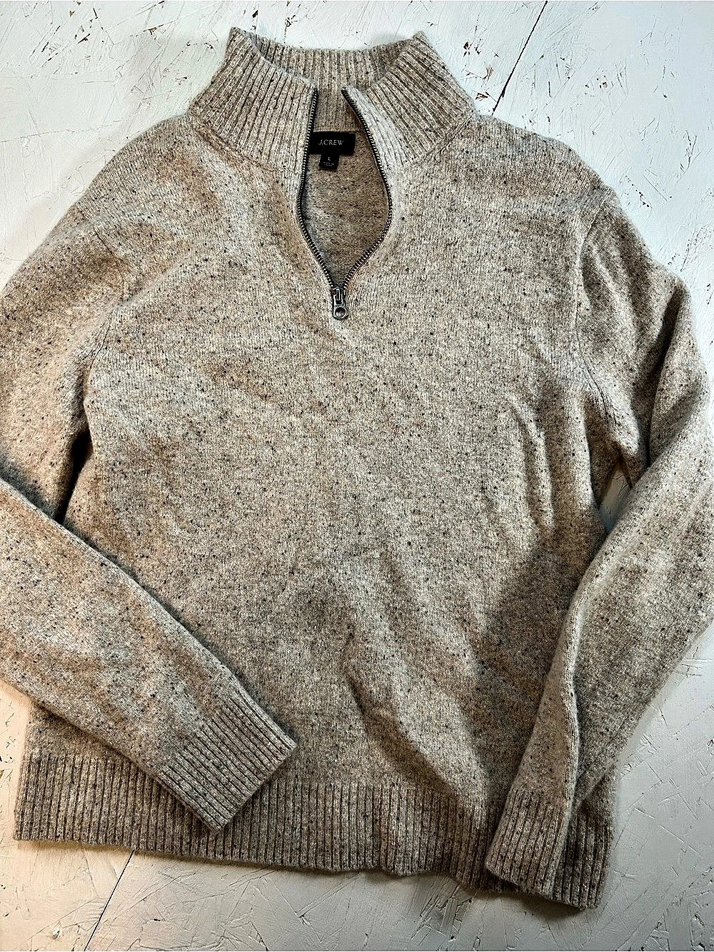 J.Crew Quarter-Zip Sweater in Brown Size Medium